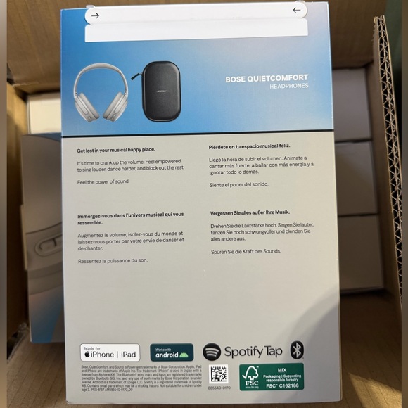 BOSE QUIETCOMFORT NOISE CANCELLING HEADPHONES 5V MOONLIGHT GREY BRAND NEW - Picture 2 of 5